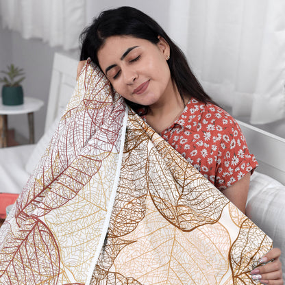 Light Blue Floral Single Bed Dohar – 120 GSM Cotton