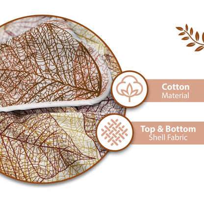 Brown And Golden Yellow Dry leaves Single Bed Dohar – 144 TC Cotton