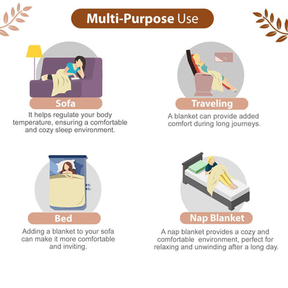 Brown And Golden Yellow Dry leaves Single Bed Dohar – 144 TC Cotton