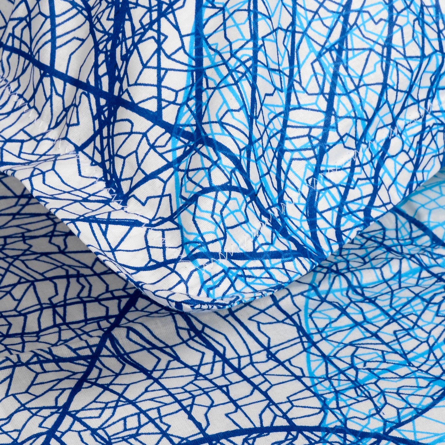 Light Blue Floral 144 TC Cotton King Bedsheet With 2 Pillowcovers