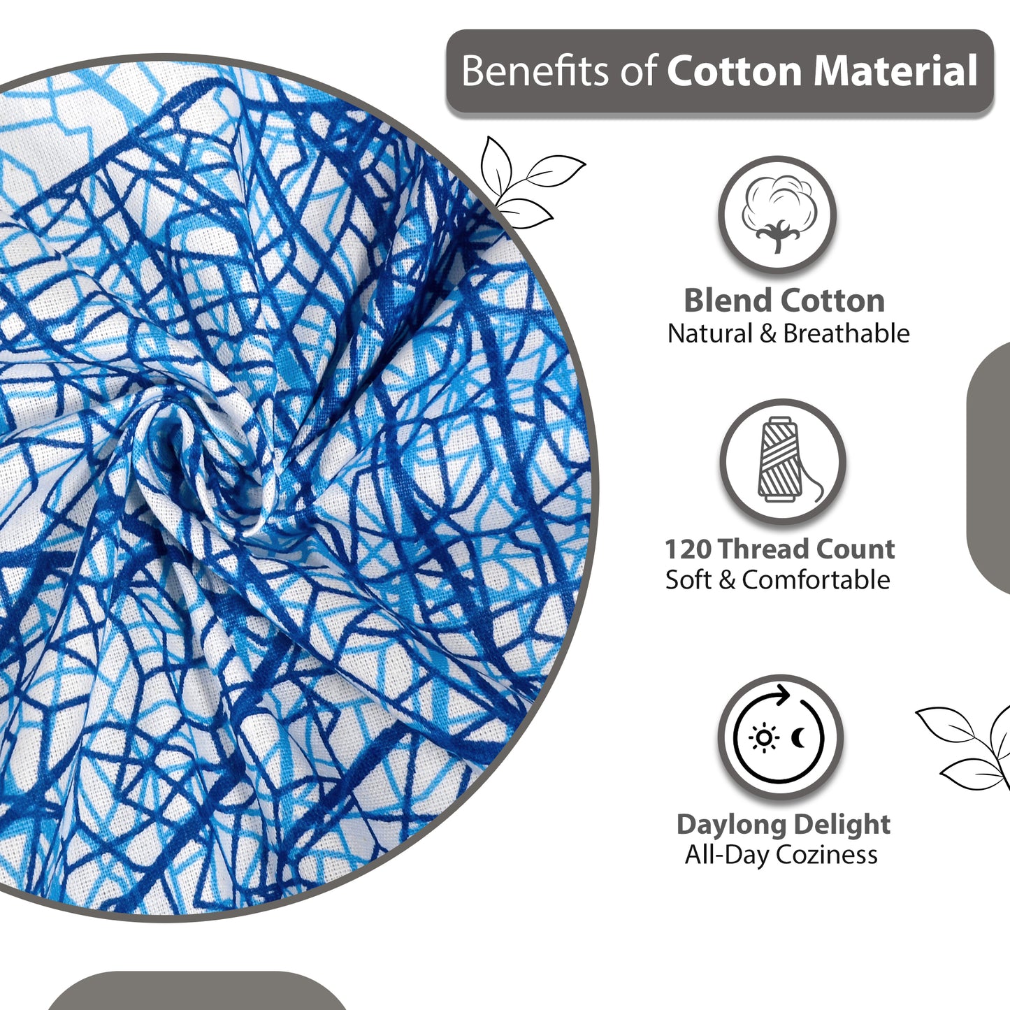 Blue Dry Leaves Texture Single Bedsheet