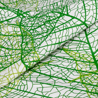 Sage Green Floral 144 TC Cotton Double Bedsheet With 2 Pillowcovers