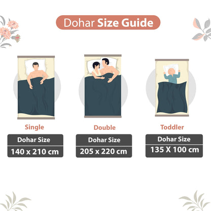 Vintage Floral Peach and White 144 TC 100% Cotton All Season AC Dohar for Single Bed