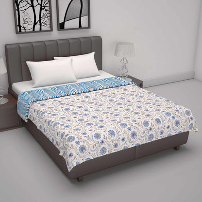 120 GSM Reversible Floral Print Cotton Dohar For Double Bed