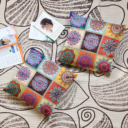 Mandala Print Brown Multicolor Cushion Covers Set of 5