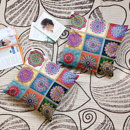 Mandala Print Teal Multicolor Cushion Covers Set of 5