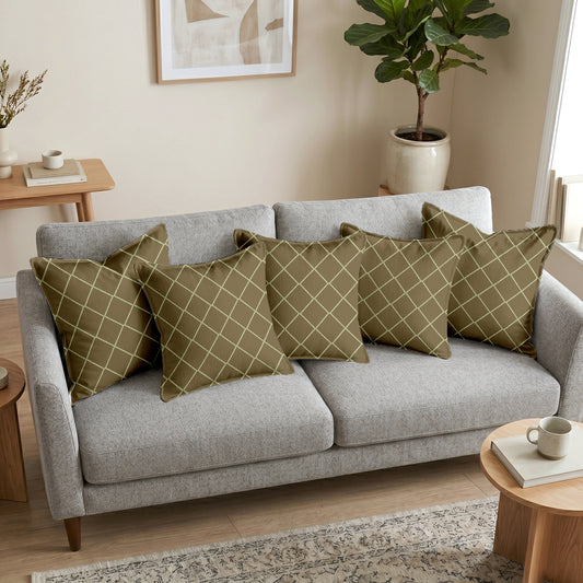 Rolex Camel Color Cushion Covers Set of 5