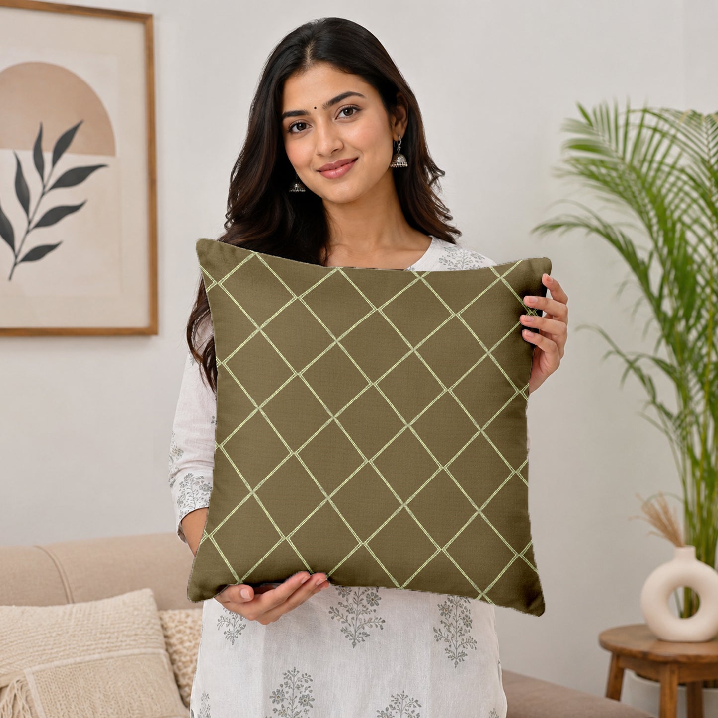 Rolex Camel Color Cushion Covers Set of 5