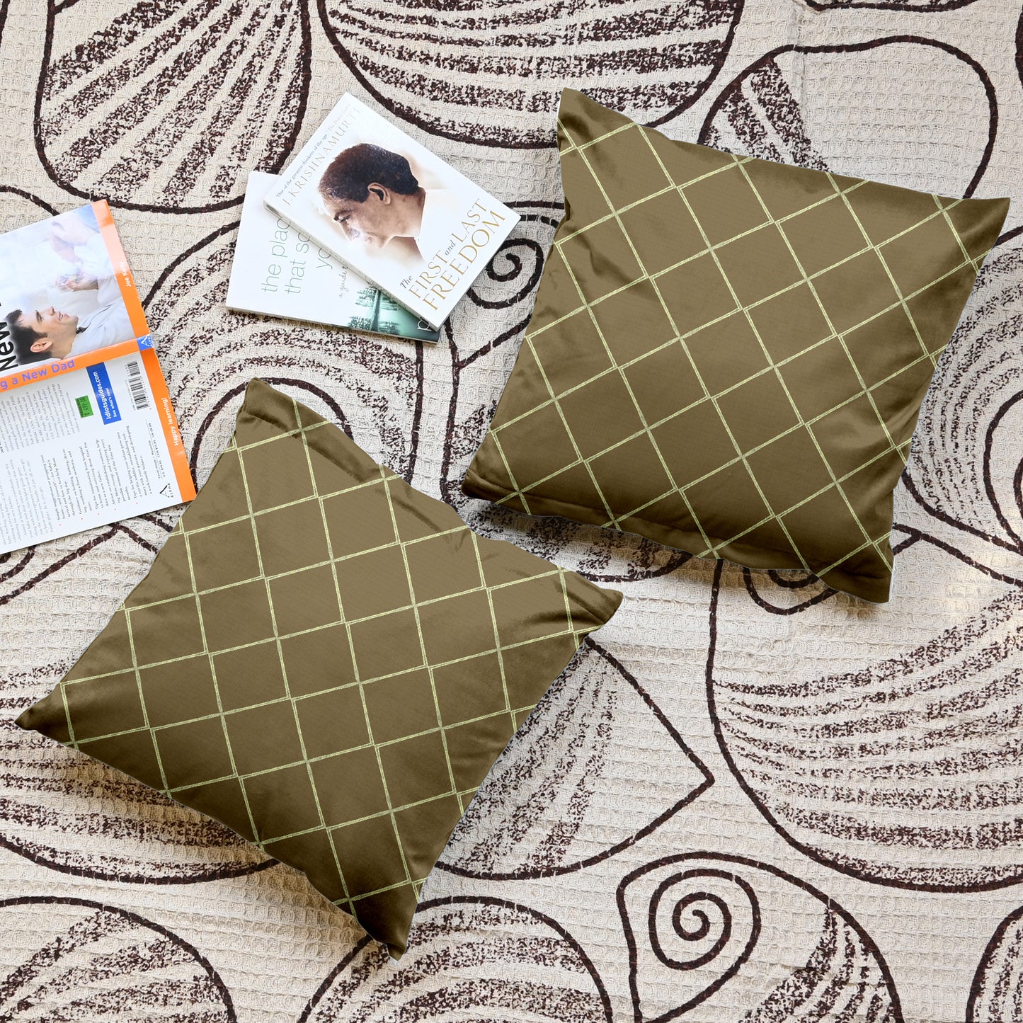 Rolex Camel Color Cushion Covers Set of 5