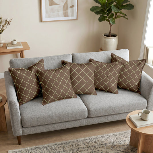 Rolex Coffee Color Cushion Covers Set of 5