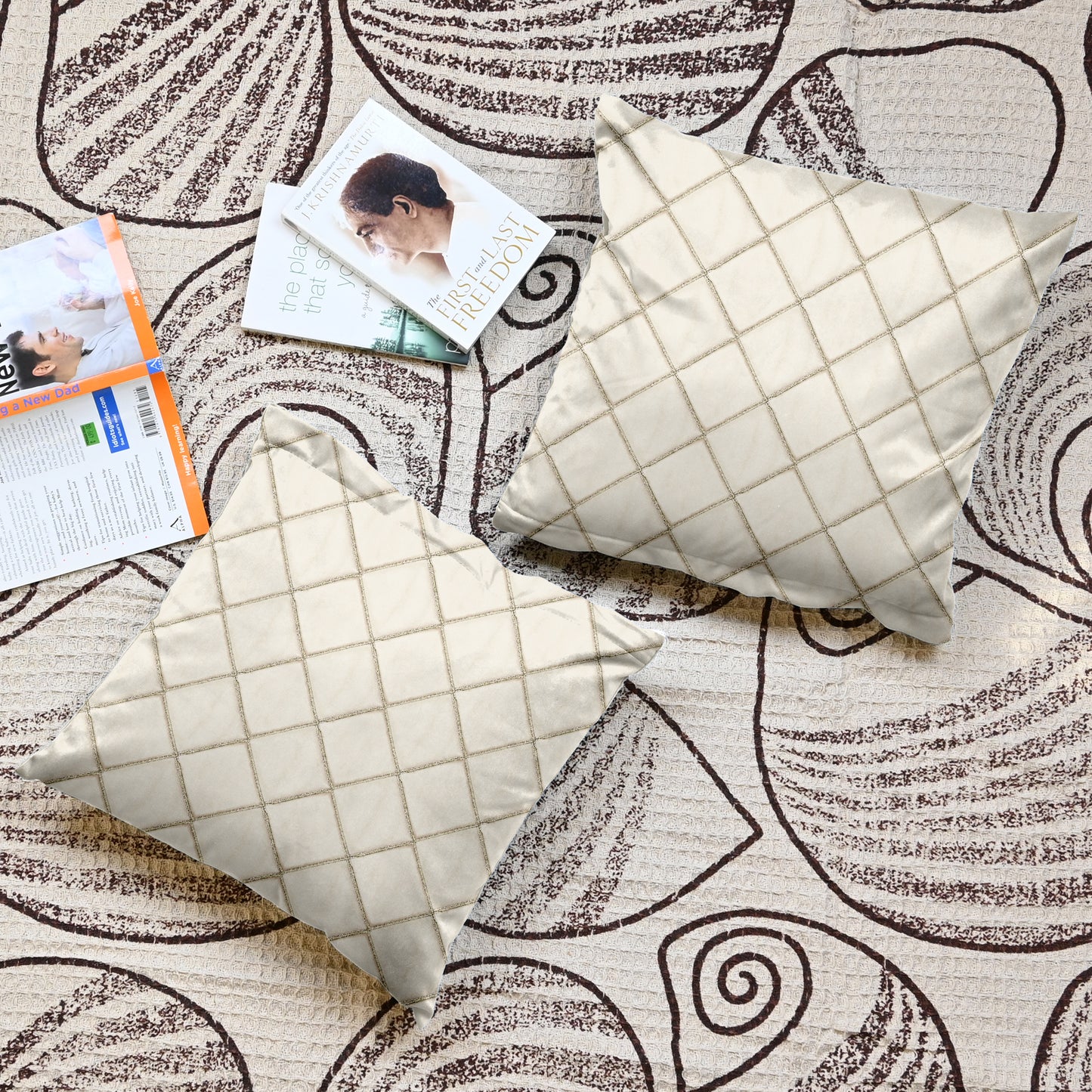Rolex Sand Color Cushion Covers Set of 5