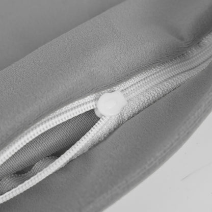 Light Grey Solid Printed Set of 5 Microfiber Cushion Covers 16x16 Inches