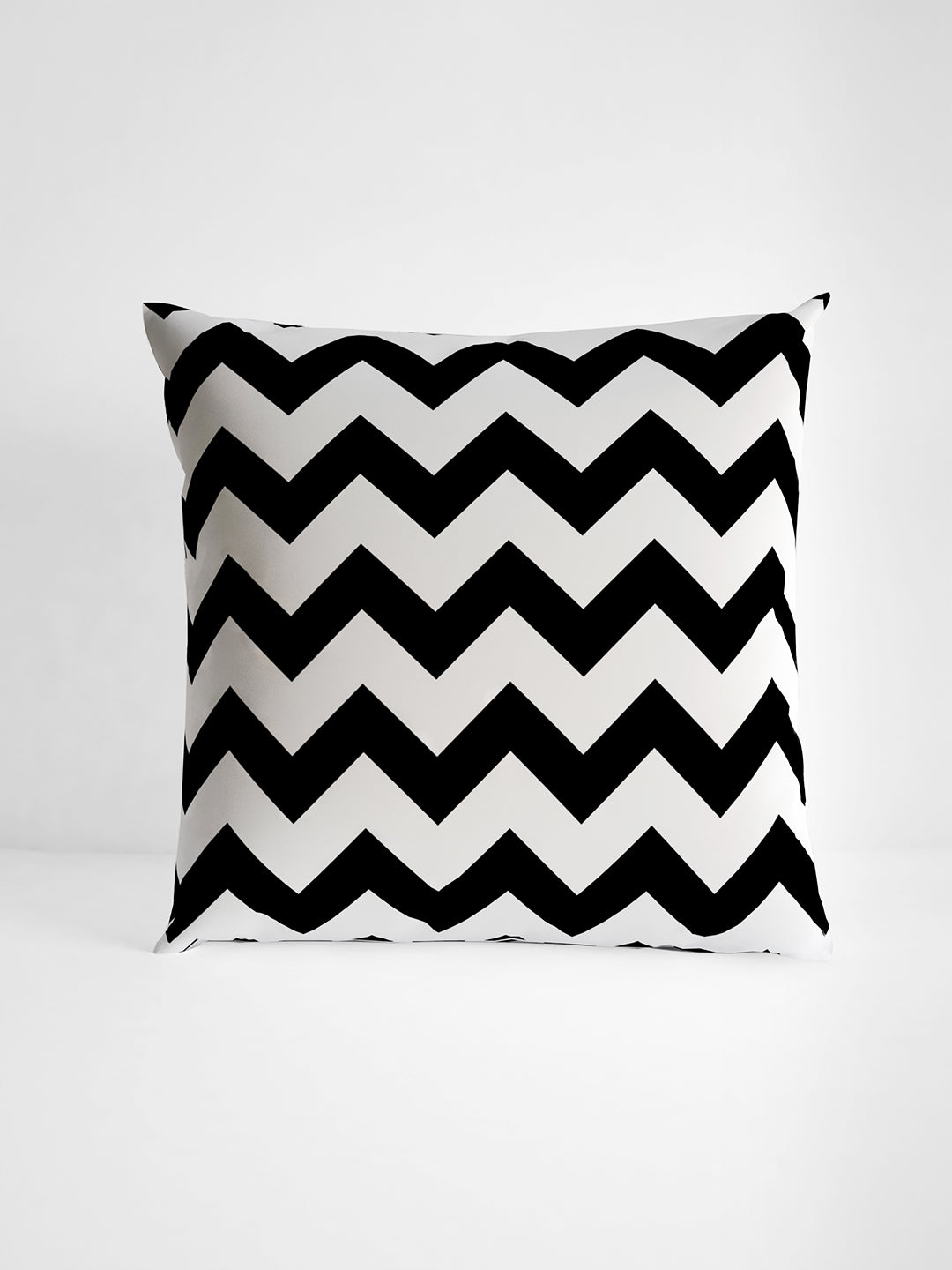 Black & White Abstract Printed Set of 5 Microfiber Cushion Covers 16x16 Inches