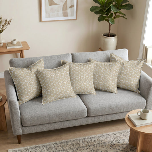Pluto Beige Color Cushion Covers Set of 5