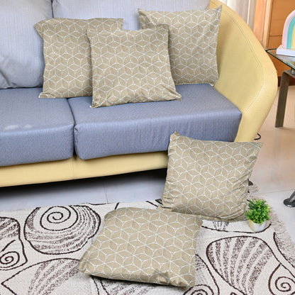 Pluto Beige Color Cushion Covers Set of 5