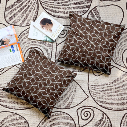 Pluto Brown Color Cushion Covers Set of 5