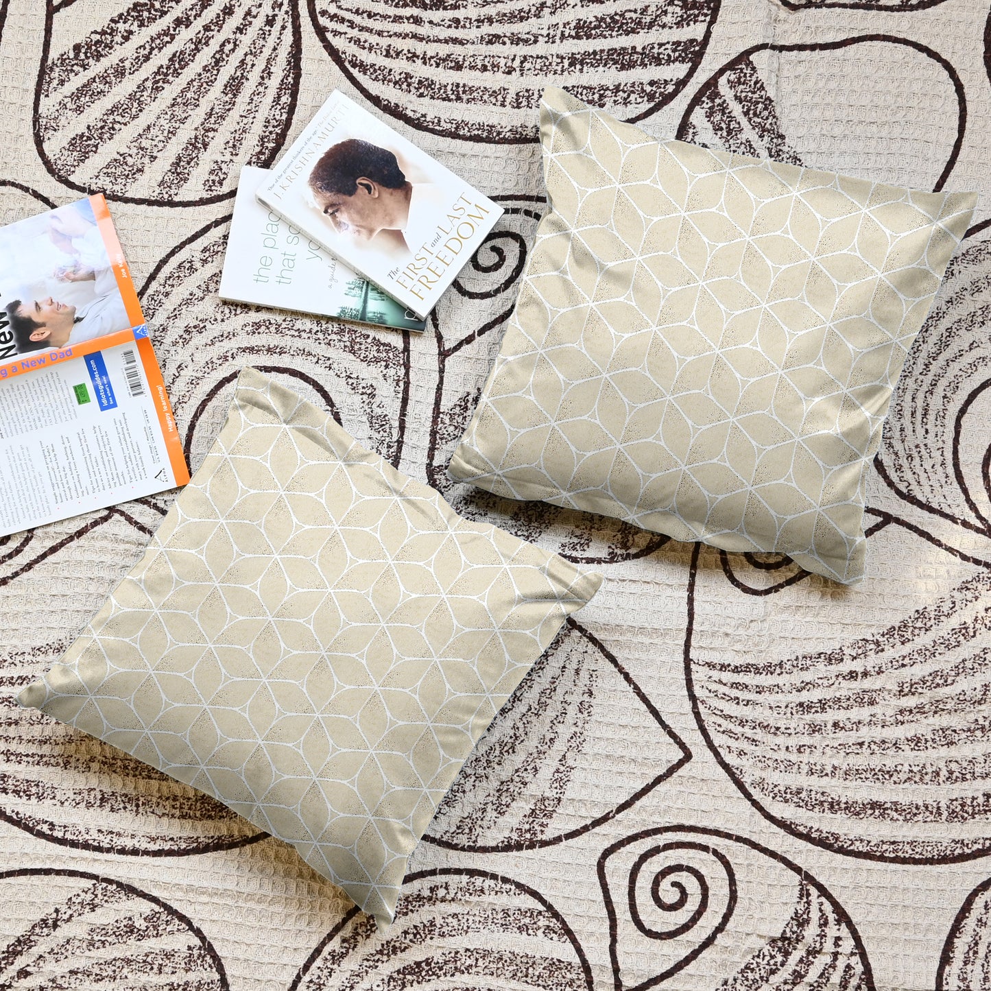 Pluto Cream Color Cushion Covers Set of 5
