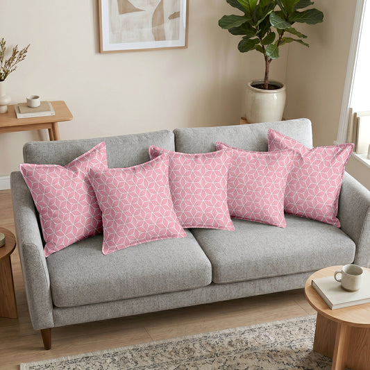 Pluto Pink Color Cushion Covers Set of 5