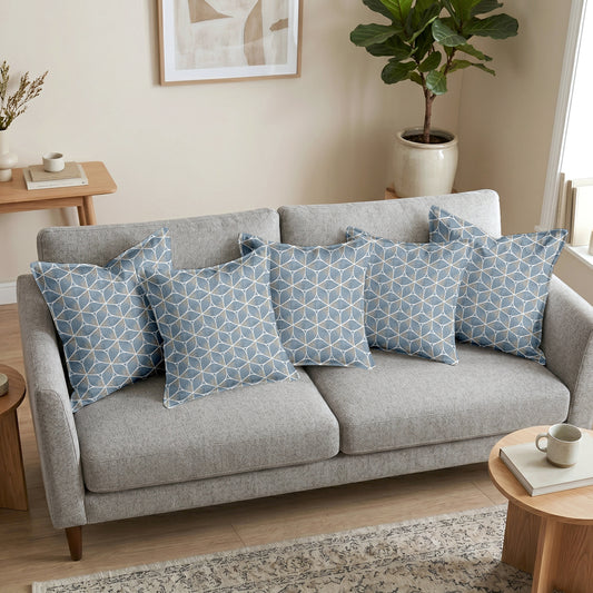 Pluto Slate Grey Color Cushion Covers Set of 5