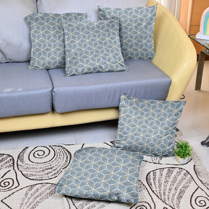 Pluto Slate Grey Color Cushion Covers Set of 5