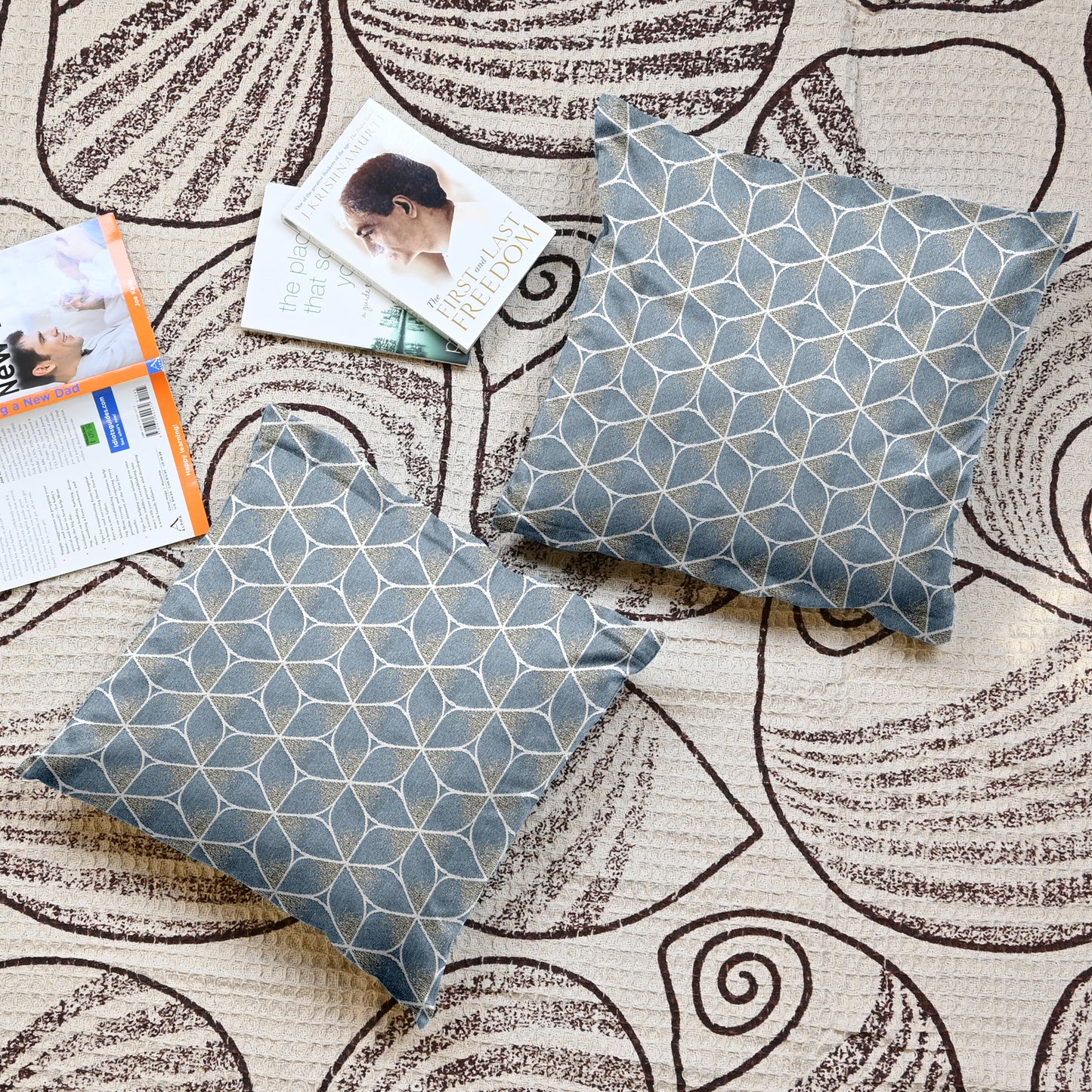 Pluto Slate Grey Color Cushion Covers Set of 5