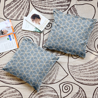 Pluto Slate Grey Color Cushion Covers Set of 5