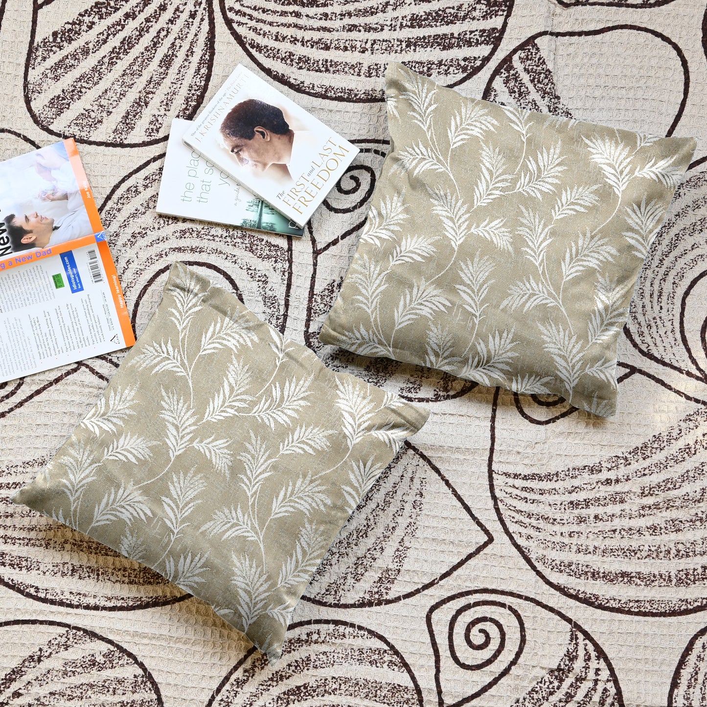 Golden Zarina Cushion Covers Set of 5