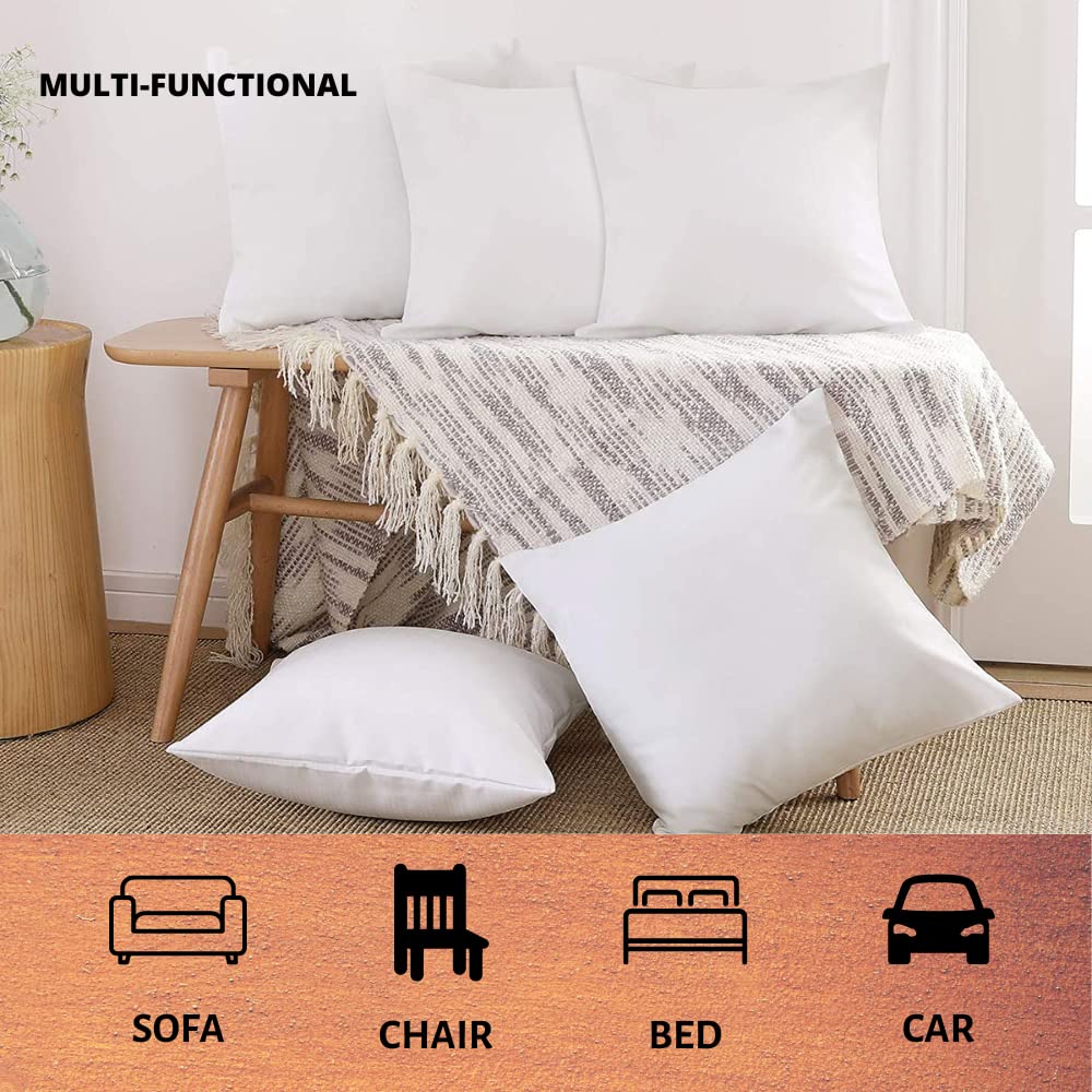 Microfiber Cushion Filler – Soft & Supportive Pillow Insert (Set of 1) - White