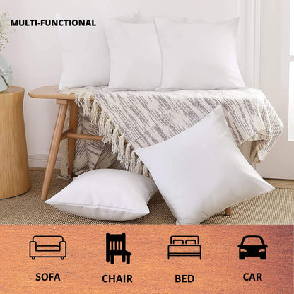 Microfiber Cushion Filler – Soft & Supportive Pillow Insert (Set of 1) - White