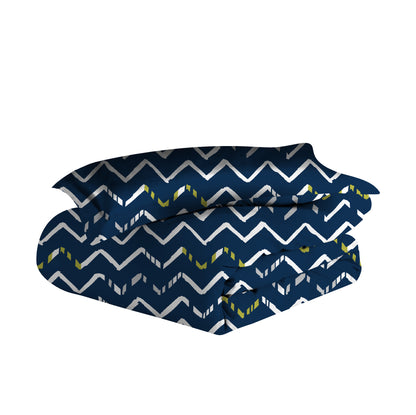 Microfiber Reversible Single Bed AC Duvet Cover with 1 Pillow Cover for Comforter - Navy Blue & White