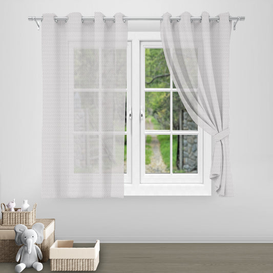 5 Feet Melody Sheer Curtain Window Luxury Soft Single Panel (Pastel White)