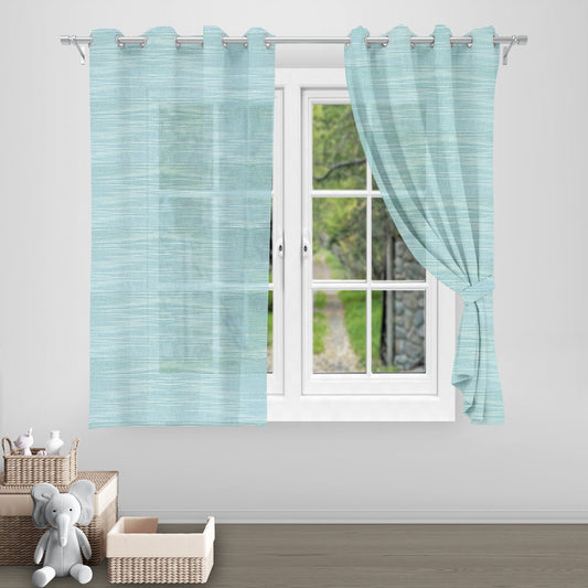 5 Feet Melody Sheer Curtain Window Luxury Soft Single Panel (Nile Blue)