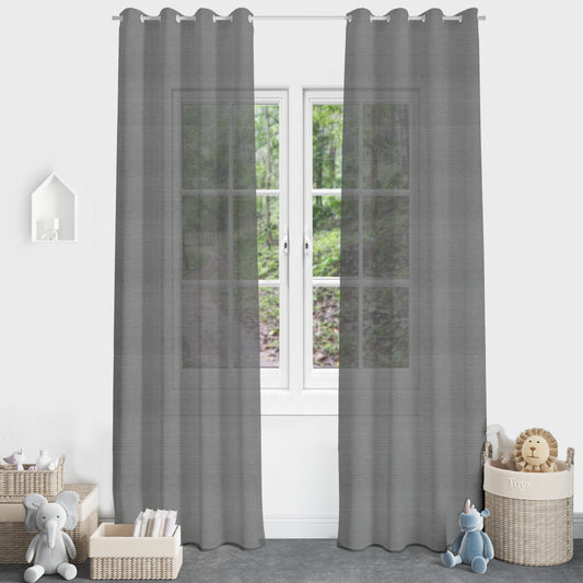 7 Feet Melody Sheer Curtain Door Premium Soft Single Panel (Deep Grey)