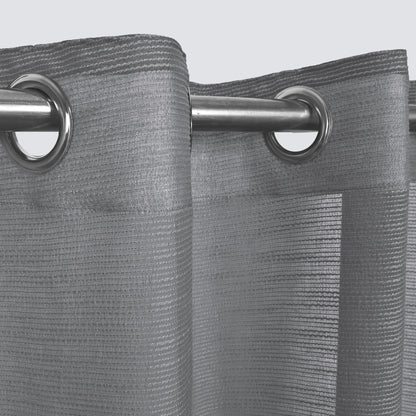 Poplin Sheer Window Curtain Soft Decorative Panel (Set of 1) - Grey