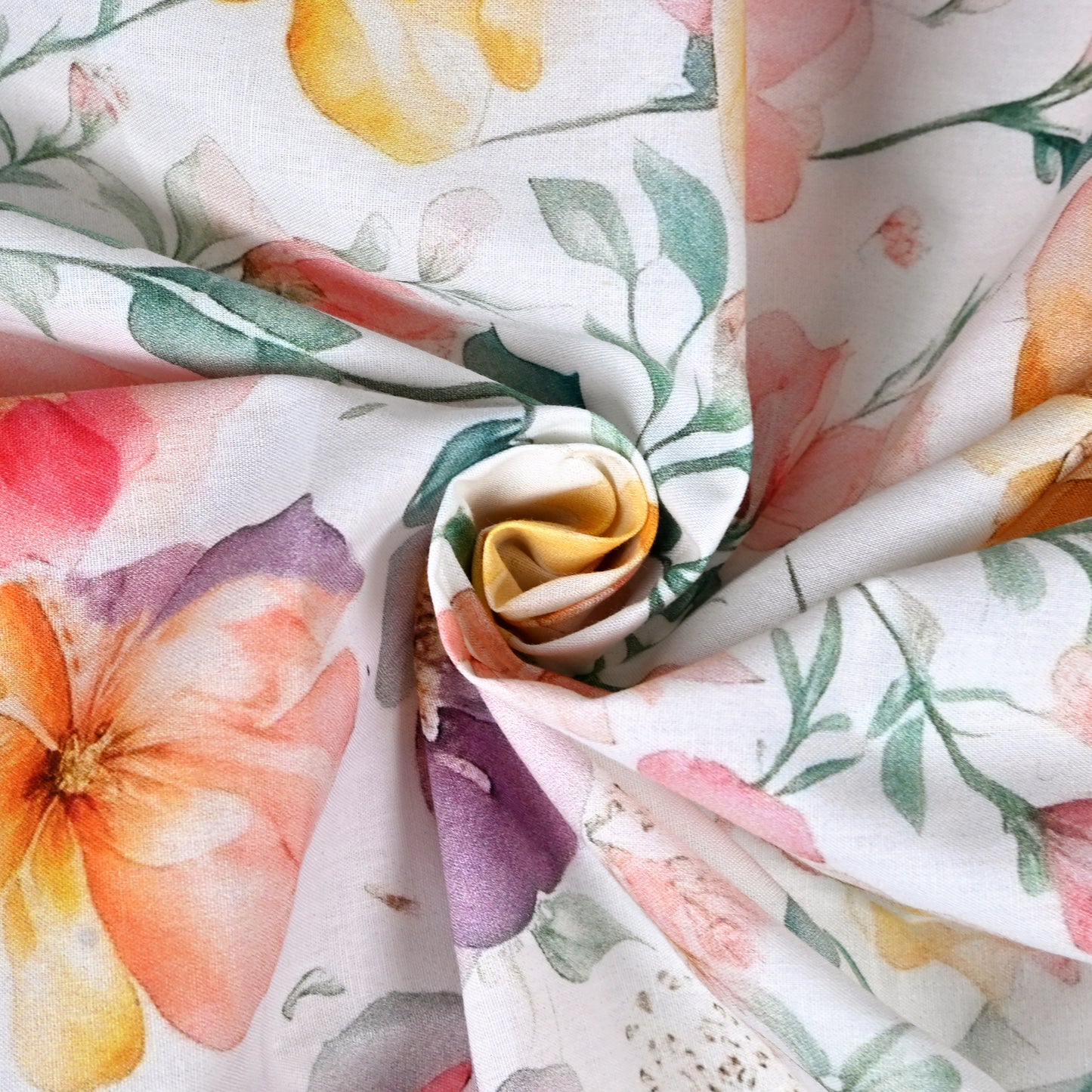 Multicolor Floral Digital Print 200 TC Percale Cotton King Bedsheet