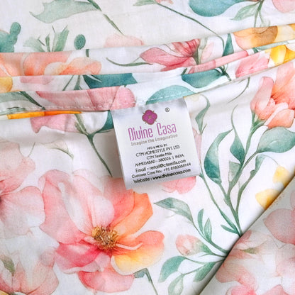 Multicolor Floral Digital Print 200 TC Percale Cotton King Bedsheet