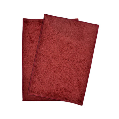 Microfiber Door Mat for Indoor/Outdoor Non Slip Rubber Maroon Set of 2