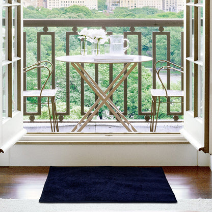 Microfiber Door Mat for Indoor/Outdoor Non Slip Rubber Dark Blue Set of 2