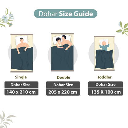 Vintage Floral Green and White 144 TC 100% Cotton All Season AC Dohar for Single Bed