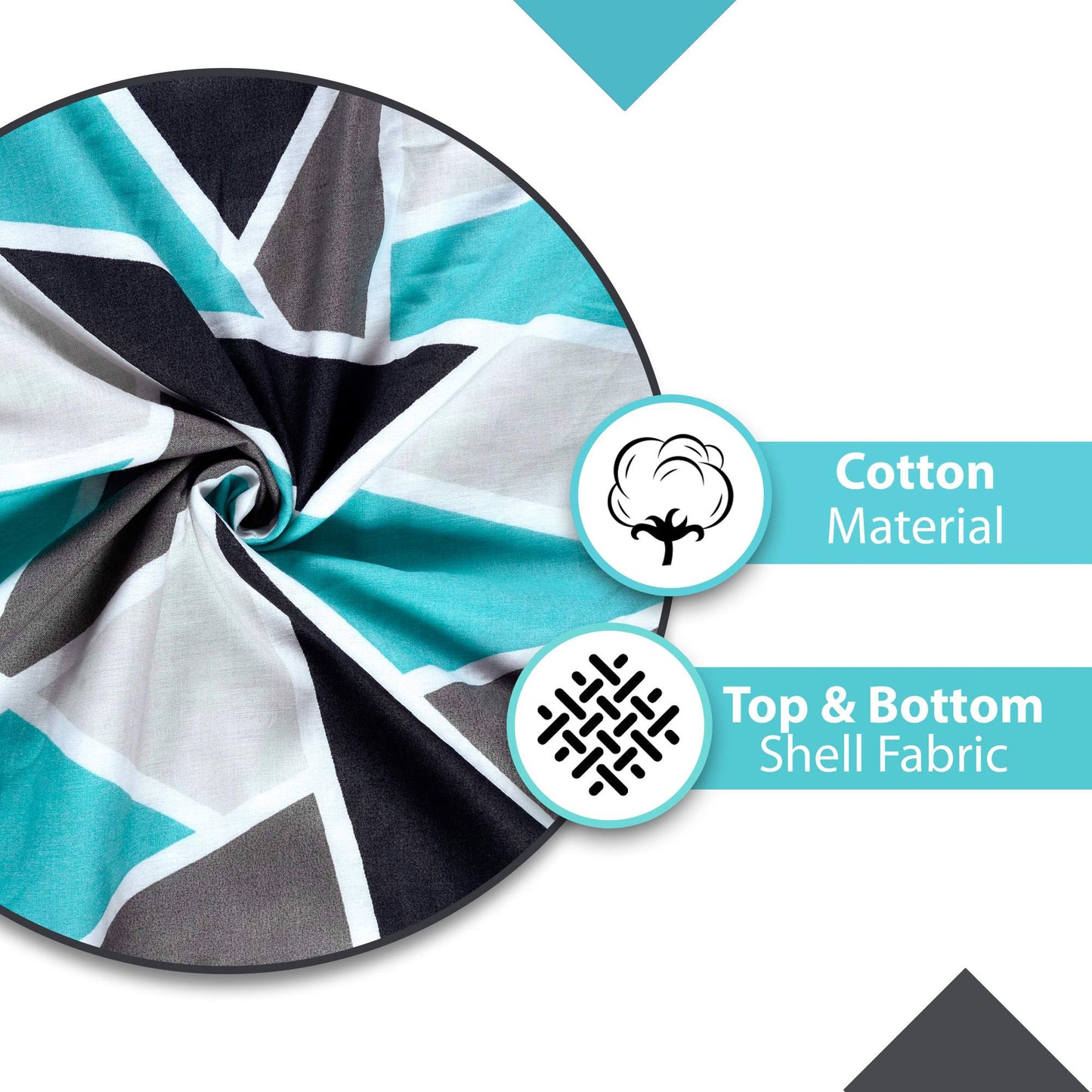 Triangle Blue 144 TC 100% Cotton Summer AC Dohar for Single Bed