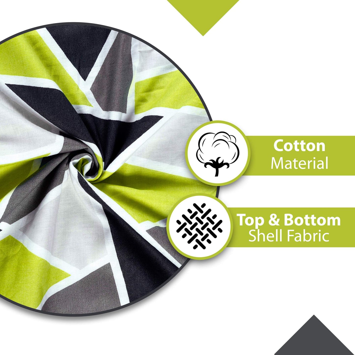 Triangle Green 144 TC 100% Cotton Summer AC Dohar for Single Bed