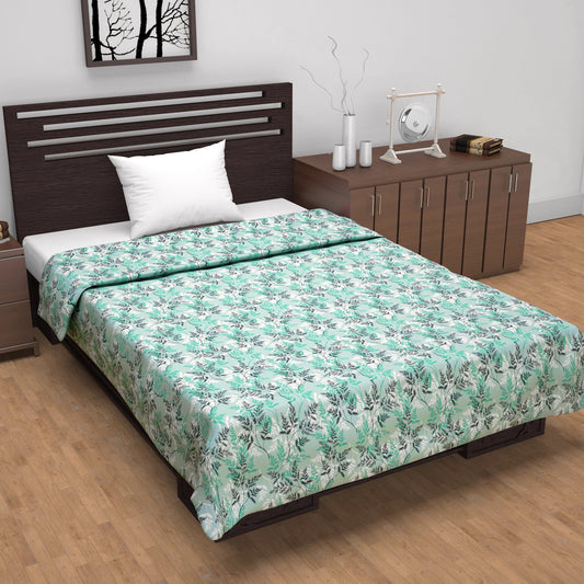 Aqua Mist Floral Single Bed Dohar – 120 GSM Cotton