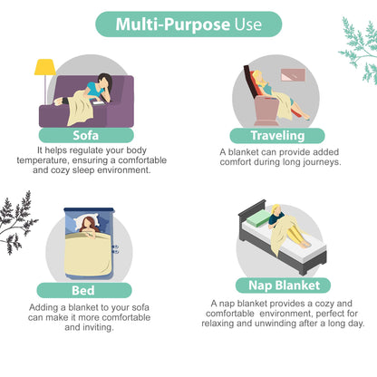 Lady Fern Aqua Mist Floral Dohar For Single Bed – 144 TC Pure Cotton