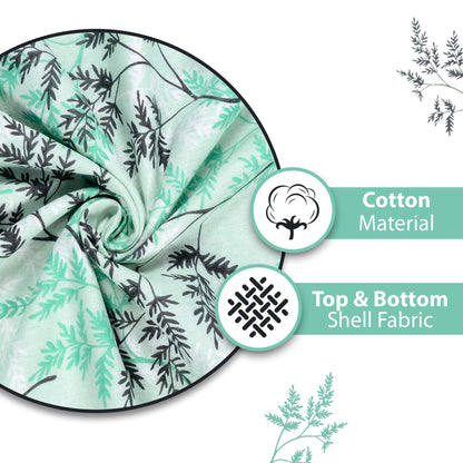 Lady Fern Aqua Mist Floral Dohar For Single Bed – 144 TC Pure Cotton