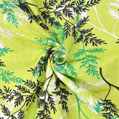 Lady Fern Lime Green Floral Single Cotton Dohar – 144 TC Cotton