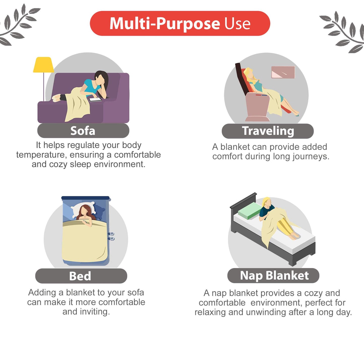 Triangle Red 144 TC 100% Cotton Summer AC Dohar for Single Bed