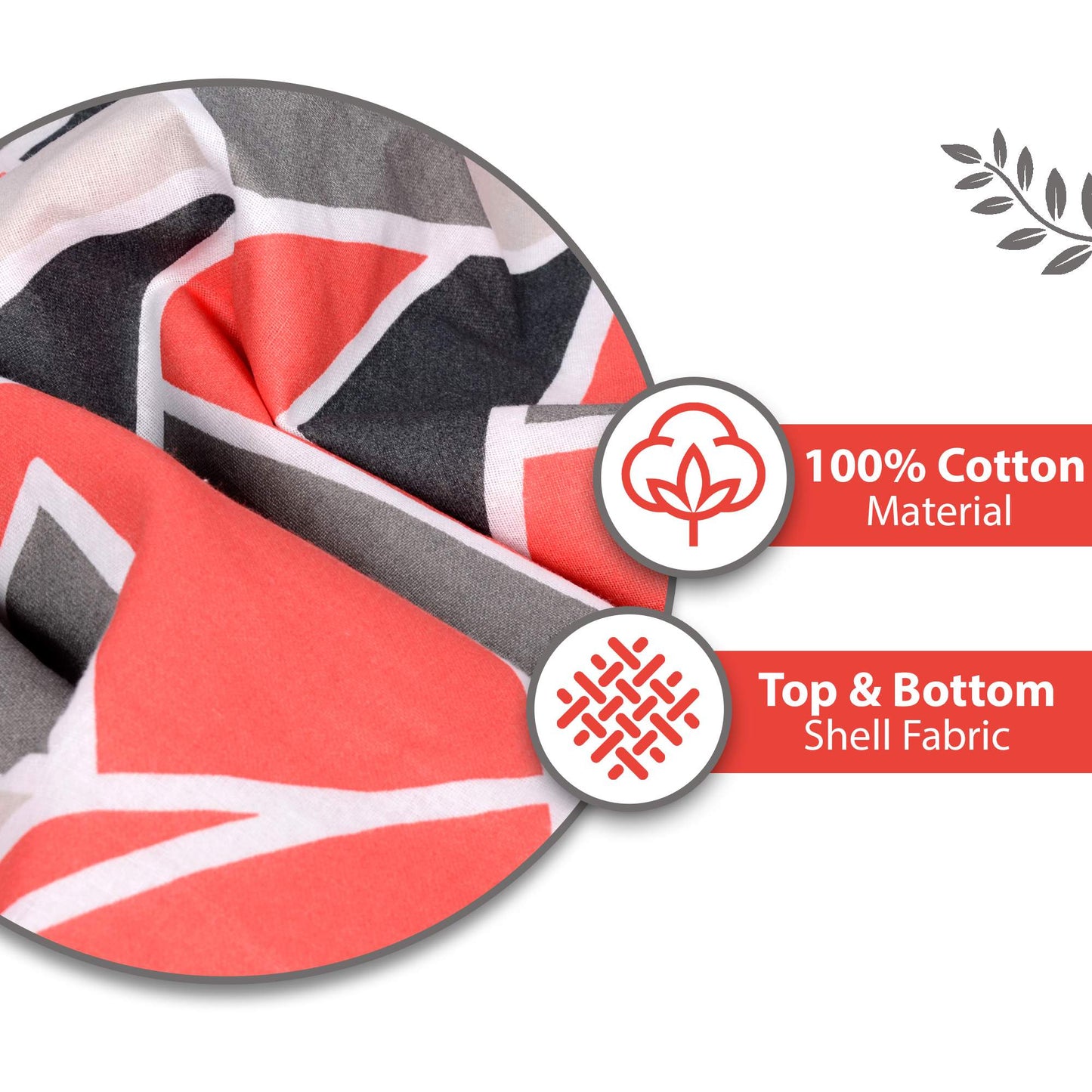 Triangle Red 144 TC 100% Cotton Summer AC Dohar for Single Bed