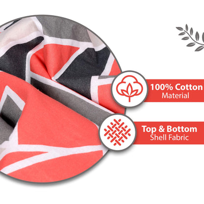 Triangle Red 144 TC 100% Cotton Summer AC Dohar for Single Bed