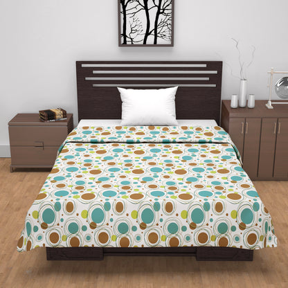 Doodle Round Multicolor All Season AC Dohar for Single Bed