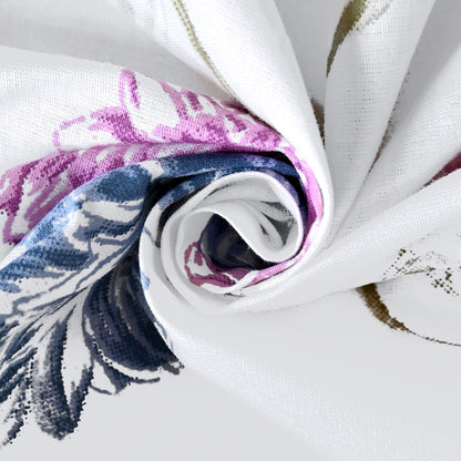 Blue Pink Floral 144 TC Cotton Double Bedsheet